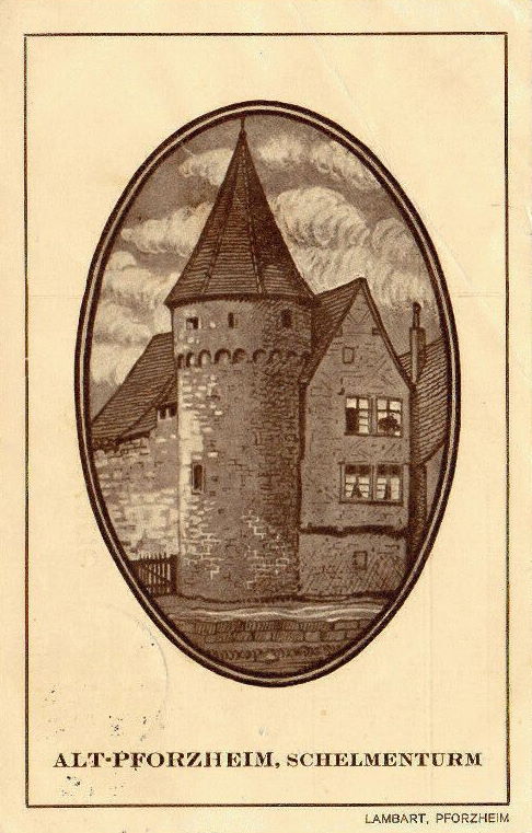 Pflügerstraße (Untere Augasse 31) / Schelmenturmsstraße (Thurmstraße)  Pforzheim Pflügerstraße (Untere Augasse 31) / Schelmenturmsstraße (Thurmstraße)  Pforzheim